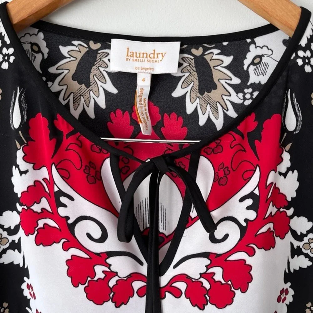 Laundry by Shelli Segal Long Sleeve Mixed Print Blouse - Picture 3 of 8